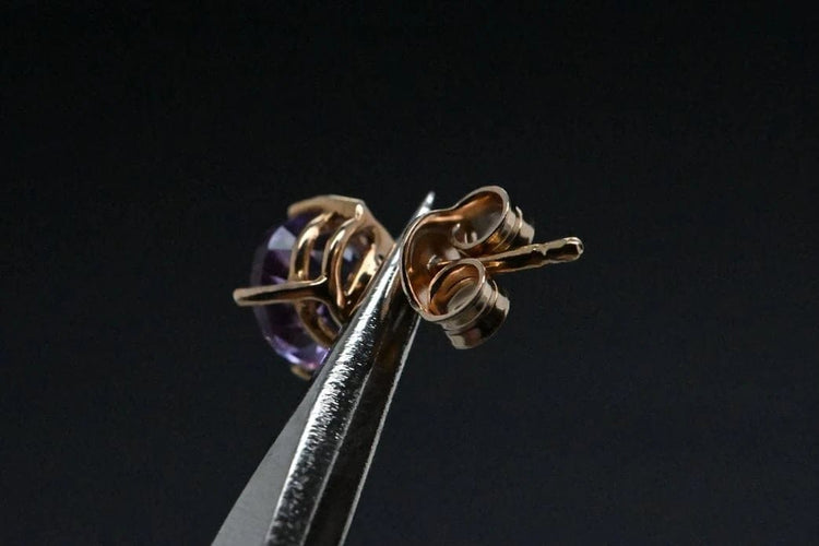 Boucles d'oreilles Boucles d'oreilles améthystes en or rose 58 Facettes