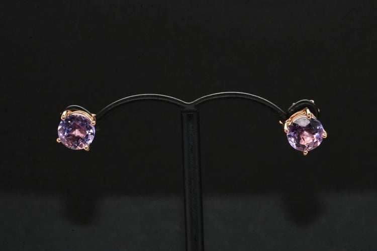 Boucles d'oreilles Boucles d'oreilles améthystes en or rose 58 Facettes