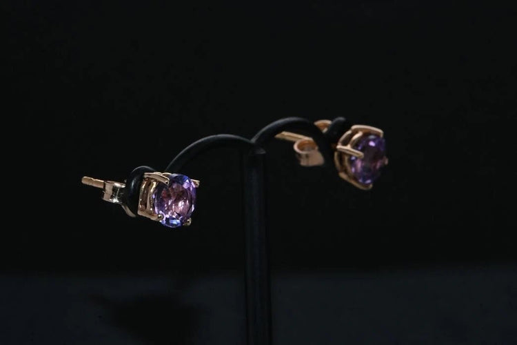Boucles d'oreilles Boucles d'oreilles améthystes en or rose 58 Facettes