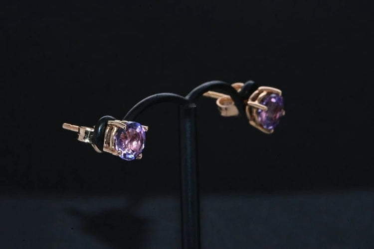 Boucles d'oreilles Boucles d'oreilles améthystes en or rose 58 Facettes