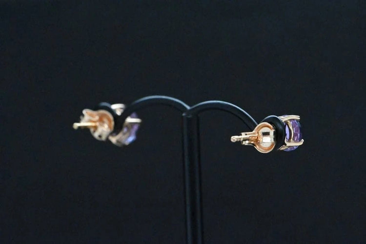 Boucles d'oreilles Boucles d'oreilles améthystes en or rose 58 Facettes