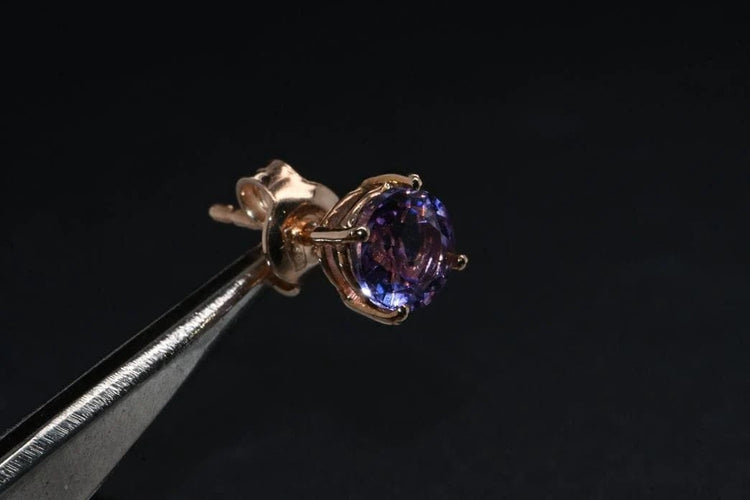 Boucles d'oreilles Boucles d'oreilles améthystes en or rose 58 Facettes
