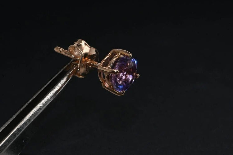 Boucles d'oreilles Boucles d'oreilles améthystes en or rose 58 Facettes