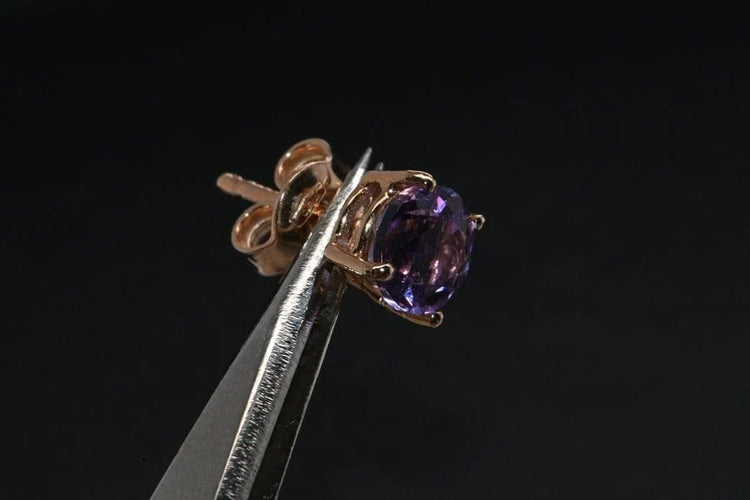Boucles d'oreilles Boucles d'oreilles améthystes en or rose 58 Facettes