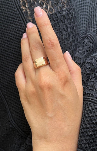 Bague 52 Chevalière en or jaune 18 carats, taille 52 58 Facettes