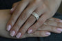 Bague 55 Bague alliance en or rose 18 carats sertie de diamants 1,10 ct 58 Facettes