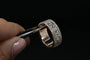 Bague 55 Bague alliance en or rose 18 carats sertie de diamants 1,10 ct 58 Facettes