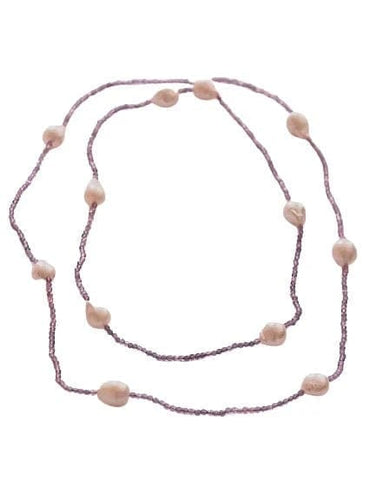 Collier Collier en améthyste et perles d’eau douce 58 Facettes