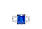 Bague 53 Bague en or blanc 18 carats au saphir 5,77 ct et diamants 58 Facettes