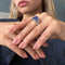 Bague 53 Bague en or blanc 18 carats au saphir 5,77 ct et diamants 58 Facettes