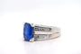 Bague 53 Bague en or blanc 18 carats au saphir 5,77 ct et diamants 58 Facettes
