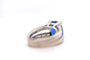 Bague 53 Bague en or blanc 18 carats au saphir 5,77 ct et diamants 58 Facettes