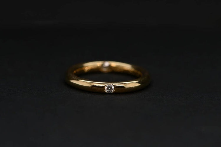 Bague 47 Solitaire rond - Bague en or 18 carats et diamant taille brillant 58 Facettes