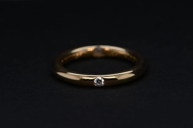 Bague 47 Solitaire rond - Bague en or 18 carats et diamant taille brillant 58 Facettes