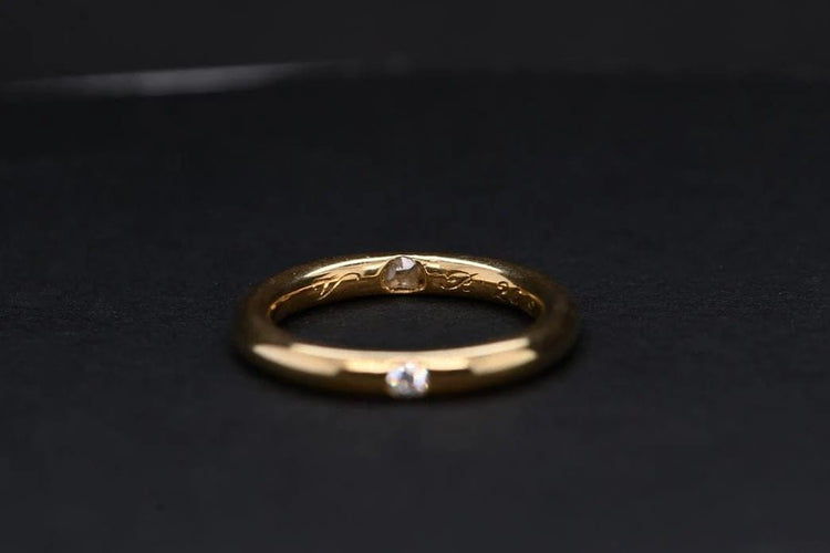 Bague 47 Solitaire rond - Bague en or 18 carats et diamant taille brillant 58 Facettes