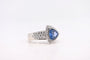 Bague 53 Bague en or blanc 18 carats avec saphir et diamants 58 Facettes