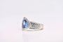 Bague 53 Bague en or blanc 18 carats avec saphir et diamants 58 Facettes