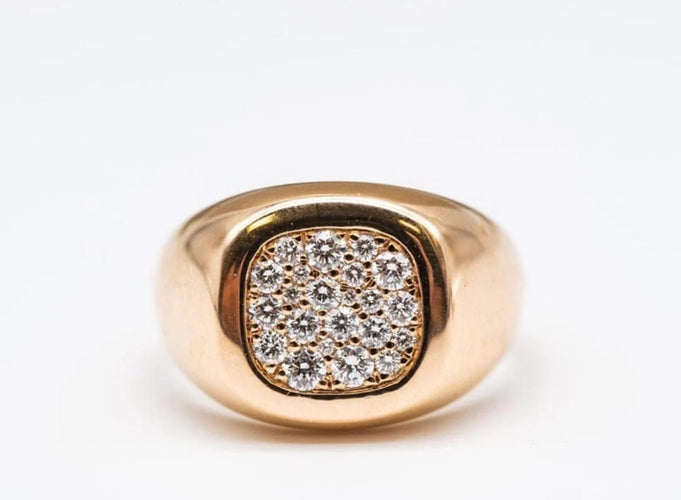 Bague 54 Bague diamant en or rose 18 carats 58 Facettes