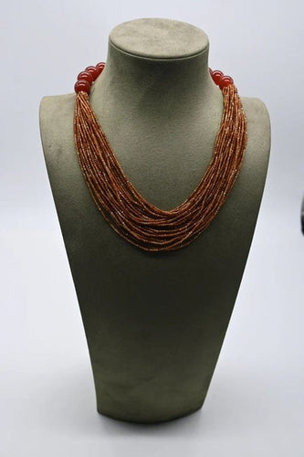 Collier Collier en agate rouge, hessonite et bakélite 58 Facettes