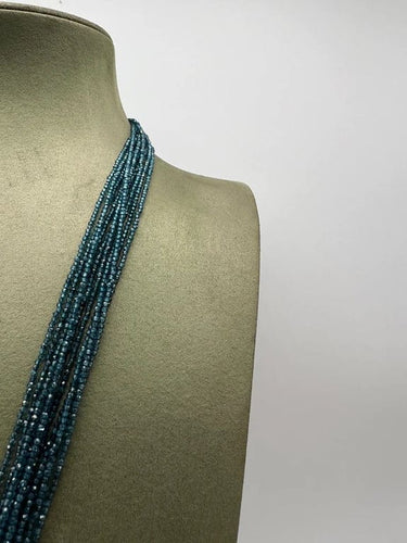 Collier Collier sautoir à franges en topazes London blue, perle baroque et bakélite 58 Facettes
