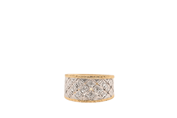 Bague 54 Bague bandeau en or bicolore et diamants 0,340 ct 58 Facettes