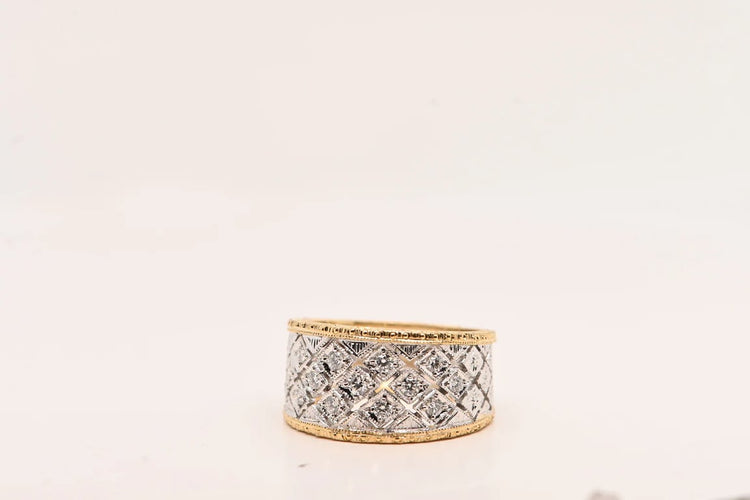 Bague 54 Bague bandeau en or bicolore et diamants 0,340 ct 58 Facettes