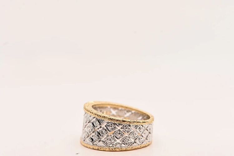 Bague 54 Bague bandeau en or bicolore et diamants 0,340 ct 58 Facettes