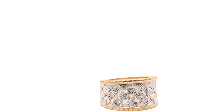 Bague 54 Bague bandeau en or bicolore et diamants 0,340 ct 58 Facettes