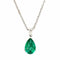 Collier Collier pendentif en or blanc 18 carats avec émeraude et diamant 58 Facettes
