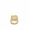 Bague 54.5 Bague anneau carré en or jaune 18 carats et nacre 58 Facettes
