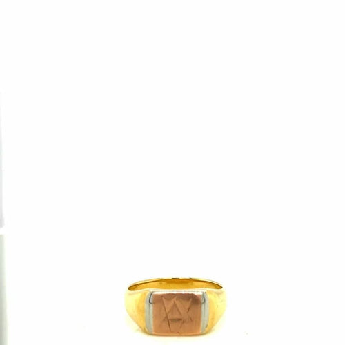 Bague 62 Bague maçonnique en or jaune et rose 18 carats 58 Facettes
