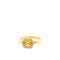 Bague 54 Bague de fiançailles en or rose avec saphir jaune et diamants 58 Facettes