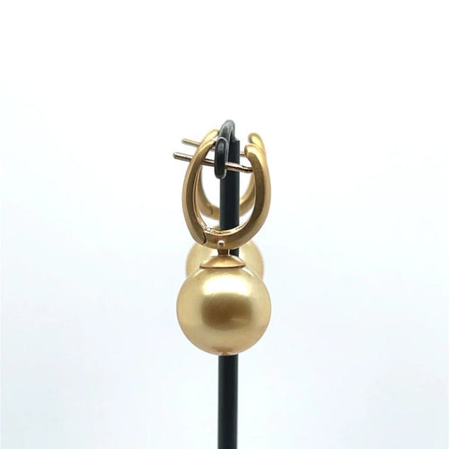 Boucles d'oreilles Boucles d'oreilles en or jaune 18 carats brossé et perles champagne 58 Facettes