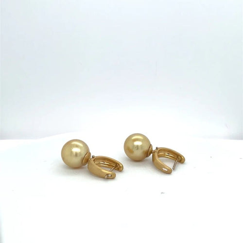 Boucles d'oreilles Boucles d'oreilles en or jaune 18 carats brossé et perles champagne 58 Facettes