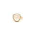 Bague 54 Bague en or rose 18 carats avec quartz blanc 8,05 ct et diamants 58 Facettes