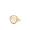 Bague 54 Bague en or rose 18 carats avec quartz blanc 8,05 ct et diamants 58 Facettes