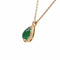 Pendentif Pendentif en or rose 18 carats avec émeraude cabochon et diamants 58 Facettes