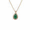 Pendentif Pendentif en or rose 18 carats avec émeraude cabochon et diamants 58 Facettes