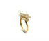 Bague 54 Bague en or jaune 18 carats avec perle de culture et diamants 58 Facettes