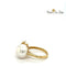 Bague 54 Bague en or jaune 18 carats avec perle de culture et diamants 58 Facettes