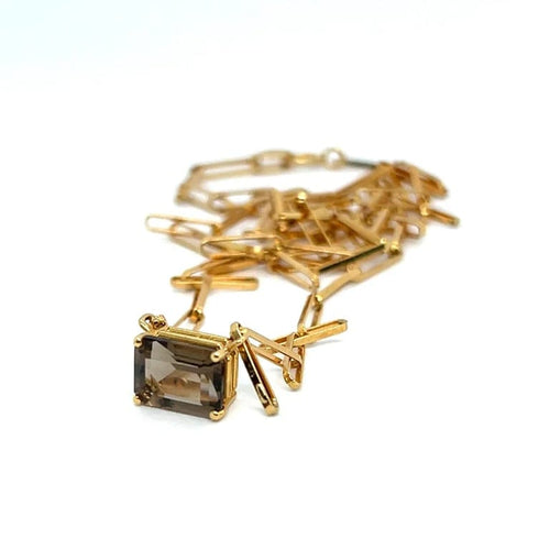 Collier Collier en or jaune 18 carats et quartz fumé 58 Facettes