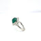 Bague 54 Bague en or blanc 750 avec émeraude et diamants 58 Facettes