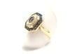 Bague 56 Bague en or jaune 750 avec saphirs et diamants 58 Facettes
