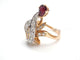 Bague 54 Bague en or jaune 750 avec rubis taille poire et diamants 58 Facettes