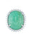 Bague 52 Bague émeraude gravée et diamants en or blanc 18 carats 58 Facettes