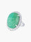 Bague 52 Bague émeraude gravée et diamants en or blanc 18 carats 58 Facettes