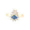 Bague 52.5 Bague saphir et diamants en or jaune 18 ct 58 Facettes 1