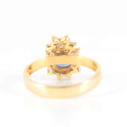 Bague 52.5 Bague saphir et diamants en or jaune 18 ct 58 Facettes 1