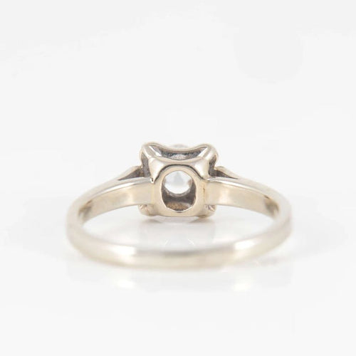 Bague 54 Non signé - Bague solitaire en or blanc 18 ct et diamant 58 Facettes 1