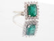 Bague 52 Bague moderne en or blanc 18 carats avec émeraude et diamants 58 Facettes